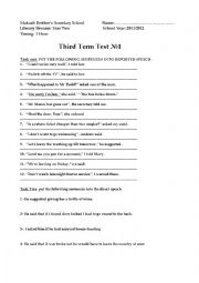 An assessement  test for second year  student