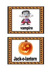 English Worksheet: Halloween flashcards set 1