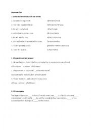 English Worksheet: grammar test