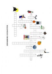 English Worksheet: Halloween crosswords