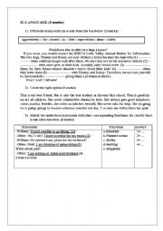 English Worksheet: english end of term test N1