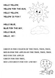 English Worksheet: hello colours