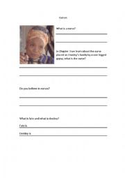English Worksheet: Curses in holes chapter 3