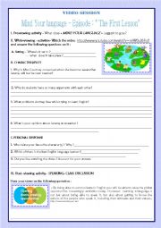 English Worksheet: VIDEO SESSION-MIND YOUR ENGLISH- THE FIRST LESSON