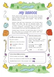 English Worksheet: MY SCHOOL