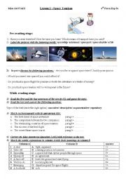 English Worksheet: Lesson 2: Space Tourism 4th Form