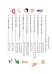 English Worksheet: PARTS OF THE BODY