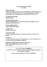 English Worksheet: Rain Idioms