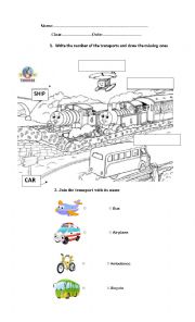 English Worksheet: means of transport 