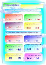 English Worksheet: Transcription