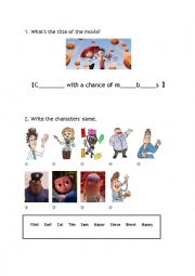 English Worksheet: Cloudy with a chance of meatball