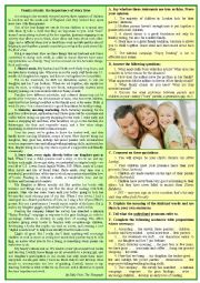 English Worksheet: Family Rituals - The Importance of Story Time