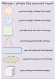 English Worksheet: SHAPES