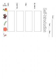 English Worksheet: Self Introduction worksheet