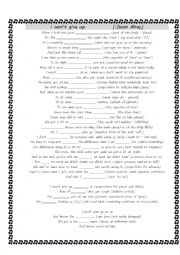 English Worksheet: Song worksheet