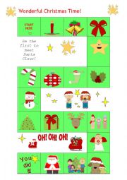 English Worksheet: Christmas Boardgame