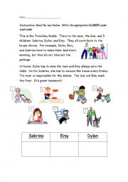 English Worksheet: Chores