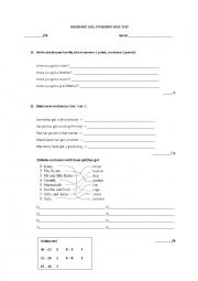 English Worksheet: has / have, possesive case test