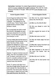 English Worksheet: Egypt - Mummies