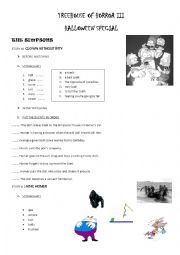 English Worksheet: Treehouse of Horror III Halloween Special The Simpsons