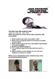 one flew over the cuckoos nest a movie-based worksheet