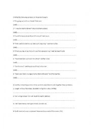 English Worksheet: Reported Speech and future time clauses. 