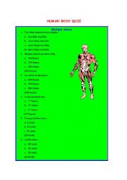 English Worksheet: Human body quiz