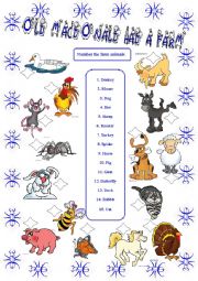 English Worksheet: Old MacDonald had a farm