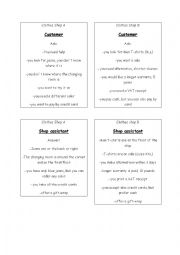 English Worksheet: role play: a clothes shop