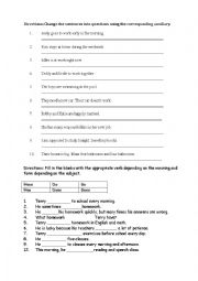 English Worksheet: Present Simple&Questions
