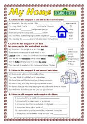 English Worksheet: My Home