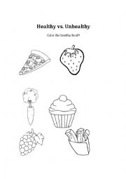 English Worksheet: Healthy vs. Unhealthy