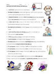 English Worksheet: My Dream - Writing (2 pages)