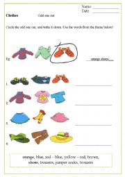 English Worksheet: clothes