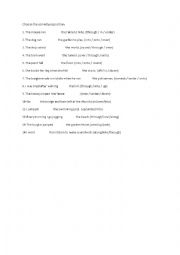 English Worksheet: prepositions of movement