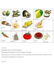 English Worksheet: game about food vocabulary list 2 - part III