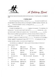 English Worksheet: Solitary Sport