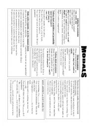 English Worksheet: MODALS