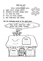 English Worksheet: odd-one-out