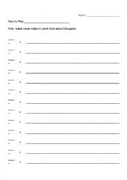 English Worksheet: How to Play...paragraph exercise