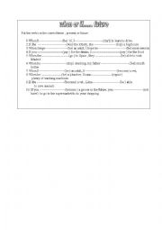 English Worksheet: when or if + future