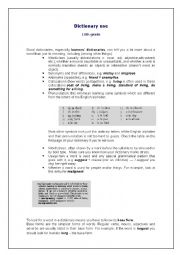 English Worksheet: Dictionary use