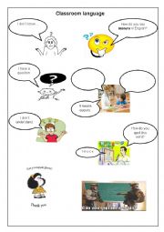 English Worksheet: Classroom language