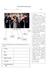 English Worksheet: TV Series Friends