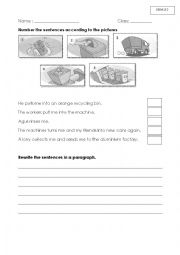 English Worksheet: recycling a can