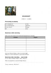 English Worksheet: Braveheart