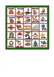 English Worksheet: Christmas Bingo 2/2