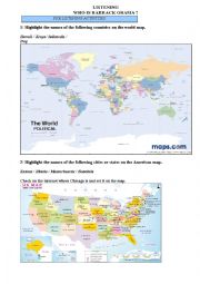 English Worksheet: Who is Barrack Obama? Listening