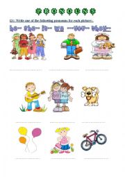 English Worksheet: pronouns