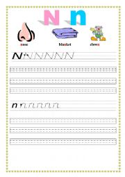 English Worksheet: Alphabet Nn